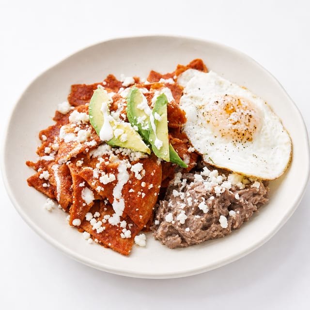 Chilaquiles Salsa Roja 2 Huevos.